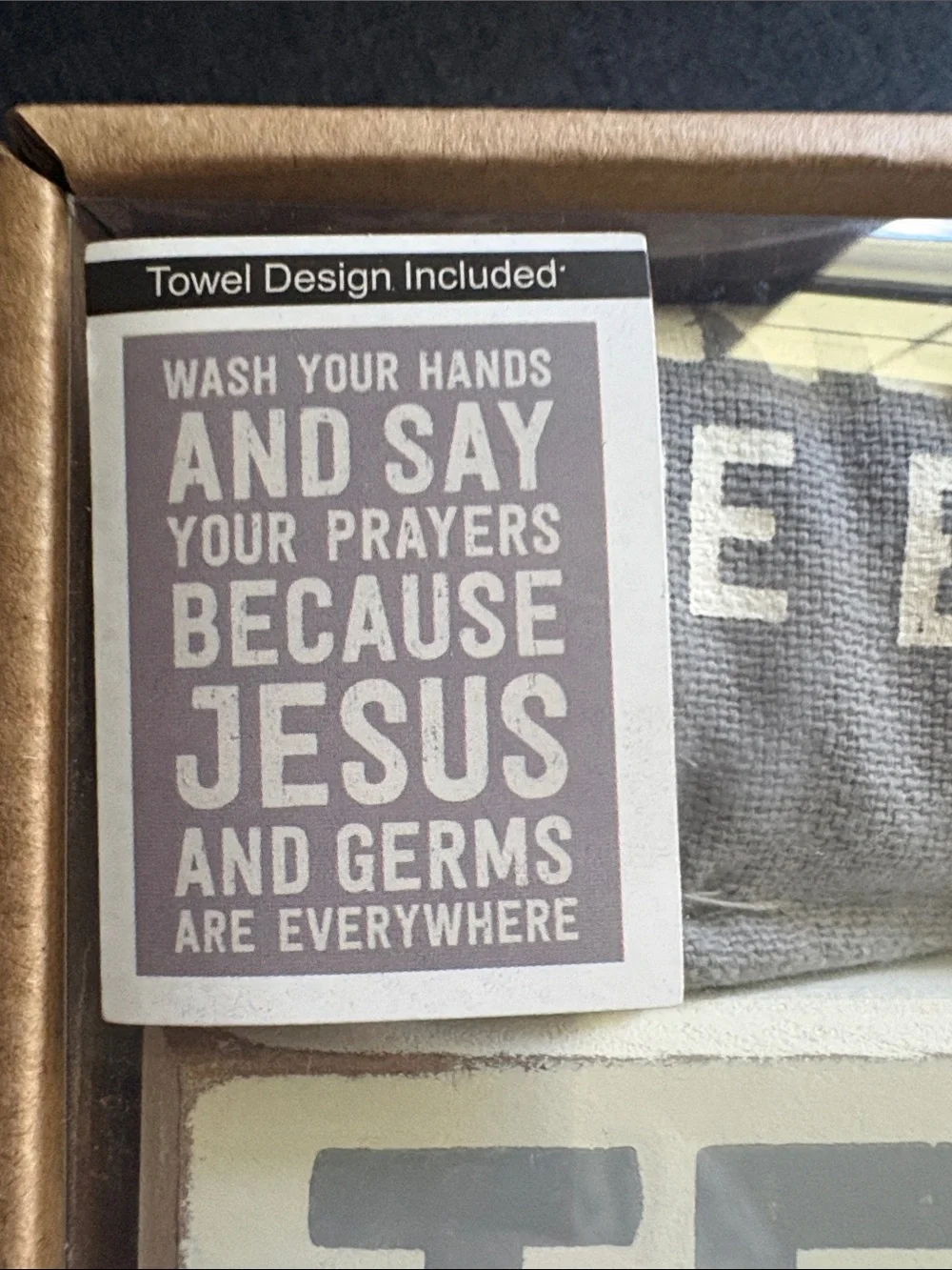 Humorous Bathroom Sign Set - Gray & White 